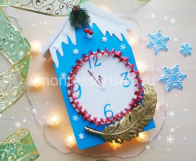 Новогодние часы (поделка из коробки)