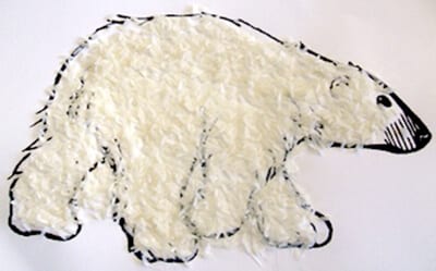 Белый медведь из кокосовой стружки